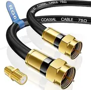 Nixsto RG6 Coaxial Cable, 3FT 6FT 10FT 15FT 25FT 50FT 100FT Coax Cable Cord with Gold F-Type Connector, High Speed Internet, Digital TV Aerial for HDTV, Satellite, Antenna, Modem with Extender- 30ft