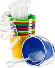 Top Race 5" Inch Beach Pails Sand Buckets and Sand Shovels Set for Kids | Beach and Sand Toys at The Beach | Use for Sand Molds at The Sandbox (Pack of 12 Sets)
