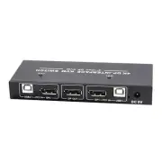 2x1 Displayport KVM Switch 4K/60Hz DP USB KVM Switcher, 2 PC share 1 monitor