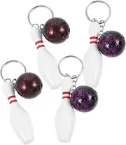 KOMBIUDA 4pcs Bowling Keychains Lovely Hanging Keychains for Bag Car Keys Pendants with Creative Design present for Bowling Enthusiasts