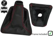 RED STITCH LEATHER GEAR BOOT WITH PLASTIC FRAME FOR JAGUAR X-TYPE 2001-2009