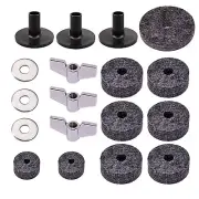 18pcs Drum Accessories Felt Pad/Wing Nut/Cymbal Sleeve Base for Drum Set Kits