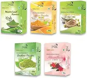 Combo Pack of 5 (Neem Leaf, Hibiscus, Ubtan, Brahmi & Aloe Vera Powder) 250gms(50gX5)