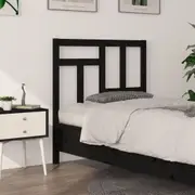 Bed Headboard Black 95.5 cm Solid Wood Pine vidaXL