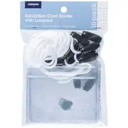 J.Burrows Card Holder with Lanyard White 10 Pack