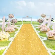 Gold Aisle Runners for Weddings 4FTx15FT Glitter Aisle Runner for Party Spark...