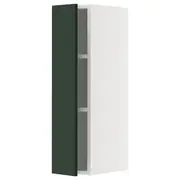 METOD wall cabinet with shelves, white/Havstorp deep green, 20x37x80 cm