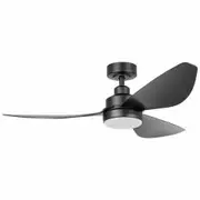 Eglo Torquay 48" DC ABS 3 Blade Ceiling Fan with 20W LED Light & Remote-Matt Black