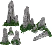 Yardwe 8pcs Decor Mountain Scenery Simulation Rockery Tank Rockery Home Rockery Ornament Rockery Stones Micro Landscape Rockery Micro Landscape Ornament Tank Ornament Ornaments Mini Resin