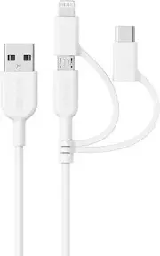 Anker 3-in-1 Charging Cable USB to Type C/Micro USB/Lightning MFi-Certified-3ft