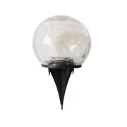 12cm Garden Warm White Solar Lights Outdoor, Crack Glass Ball Solar Ground Lights (1 Pack)