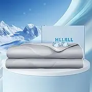 HLLBLL® Cooling Comforter, Ultra Cold Fiber Technology, All-Season Lightweight Blanket to Quickly Cool Down,Deep Sleep Throughout The Night (Gray, Full/Queen (90"x90"))