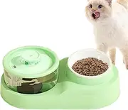 Cat Feeder and Water Dispenser - Dog Food Dispenser Automatic - Quiet Design, Tilt Cervical Support, Feeding and Watering Supplies for Kitten Weaning