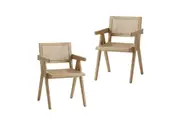 Raimon Furniture Set Of 2 Camilla Rattan Occasional Dining Chairs - Natural