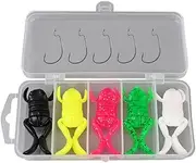 Generic 5pcs Bait with 5pcs Fishing Hooks Fishing Lure Floating Kick Soft Lure Fishing Bait for Bass Blackfish