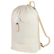 Laundry Bag Backpack, Canvas Laundry Bag with Straps & Large Front Pocket Was...