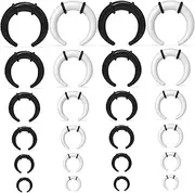 [Ocptiy] Septum Stretching kit 14G 12G 8G 6G 4G 2G Acrylic Pincher Tapers Septum Rings Ear Gauges Stretching Expander Kit & Stretched Septum Jewelry Kit Buffalo Stretcher Expander with Black O-Rings