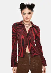 [Jaded London] Manic Plisse Button Up Shirt