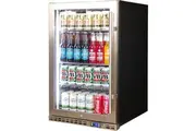 Schmick Stainless Steel Quiet Front Venting Under Bench Heated Glass Door Bar Fridge Model SK146L-HD