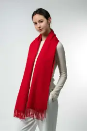 Merinosnug Extra Fine Large Merino Wool Scarf Australia – 90% Merino, 10% Alpaca, Raving Red