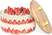 YUBAMIN 195oz Large Trifle Bowl Glass, 9.8" Large Salad Bowl with Lid, Clear Glass Salad Serving Bowl for Laying Ice Cream Cakes, Cupcake, Salad, Fruit, Microwave & Dishwasher Safe, Kitchen Must-Have