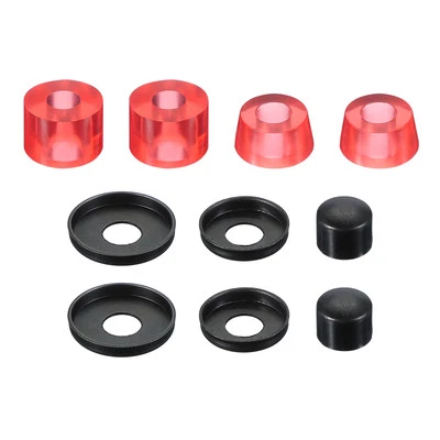 Skateboard Bushings,Long-Board Truck Bushings Washers Pivot Cups,Transparent Red