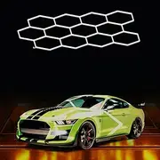 Hexagon LED Garage Light Updated Bigger Size Lumens, Super Bright Car Detailing Ceiling LED Shop Light for Warehouse Workshop Gym Basement Car Care Wash Room(12Hex)