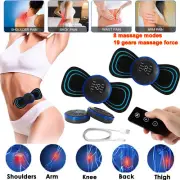 Portable Tens Unit Tens Machine Massagers Full Body Relax Pads EMS Rechargable