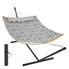 Two Person Freestanding Hammock with Stand and Pillow Portable Carrying Bag