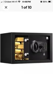 Tenamic Safe Box 0.4 Cuft Fireproof Waterproof Home Safe, Keypad Small Lock Box