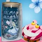 Disney Alice In Wonderland 16oz Glass Tumbler Bamboo Lid And Straw