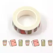 Washi Tape Planner Coffee Diary Mobile Phone Pen Icons 15mm x 10m