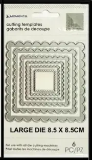 MOMENTA CUT & EMBOSS MIX & MATCH DIES ~NESTING SCALLOPED SQUARE 35103 -B14