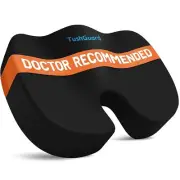 Memory Foam Seat Cushion for Chair Sciatica & Tailbone Pain Relief Black