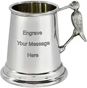 Wentworth Pewter Stork Handle Baby Mug, Baby Gift, Keepsake, Engraved, Personalised Free, in Presentation Box
