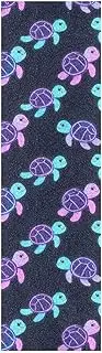 Cartoon Cute Colorful Neon Fluorescent Turtle Designed Grip Tape for Skateboards Tear-Proof Grip Tape Scooters Bubble Free Cruiser Griptape 33×9 Inch