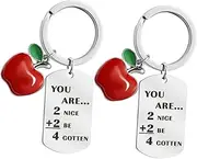 [VALICLUD] 2Pcs Lovely Stainless Steel Keychains Decorative Key Rings for Students Unique Back to School Design Durable and Practical Key Pendants