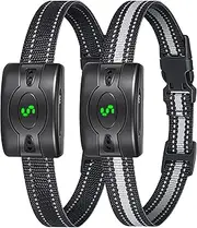 2 Pack Rechargeable Dog Bark Collar, Anti Barking Collar with 5 Sensitivity, No Shock Bark Collar with Vibration&5 Variable Beep, IP67 Waterproof Smart Bark Training Collar for Large Medium Small Dogs