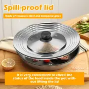 Universal Lid for Pots Pans Skillets Stainless Steel Pan Lid Dishwasher AmXeS