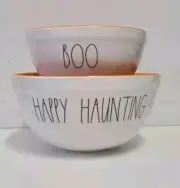 Rae Dunn Halloween Melamine Nesting Bowls Set Of 2 BOO & HAPPY HAUNTING