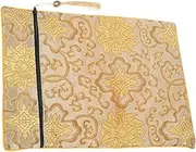 Generic Chinese Style Scriptures Book Storage Pouch with Zipper Closure Embroidered Cloth Bag for Safeguarding Buddhist Texts and Other Essentials Versatile Accessory for Various Occasions