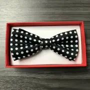 White Polka Dot Black Bow Tie Baby Toddler Boys Girl Children Infant Adjustable