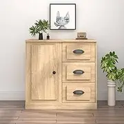 Sonoma Oak Sideboard Cabinet, Engineered Wood Buffet, Versatile Storage for Hallway and Living Room, Durable Furniture