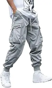 [DIOTSR] Men's Workout Jogger Pants, Slim Fit Training Tapered Sweatpants, Casual Fitness Pants with Zipper Pockets