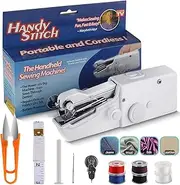 [FANGXIN] Handheld Sewing Machine, Hand Held Sewing Device Tool Mini Portable Cordless Sewing Machine, Essentials for Home Quick Repairing and Stitch Handicrafts(White)
