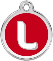 Red Dingo Alphabet "L" - Lifetime Guarantee - Cat, Dog, Pet ID Tag Engraved