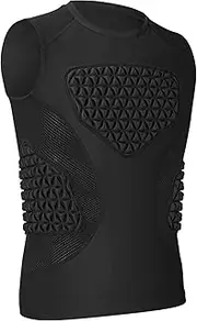 [PORTECㅤ] Youth Football Baseball Chest Protector, Padded Compression Shirt, Support Softball Rugby Lacrosse Heart Sternum Guard