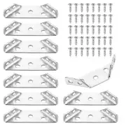 10Pcs Furniture Corner Connector, Triangle Shelf Support Brackets, Silver