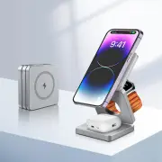 BlitzWolf BW-iw30 3-in-1 Foldable Magnetic 15W Wireless Charger Fast Charging Station for iPhone 15 14 13 12 Pro/Max/Plu