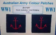 RANBT COLOUR PATCHES - ROYAL AUSTRALIAN NAVAL BRIDGING TRAIN WW1 REPRODUCTION